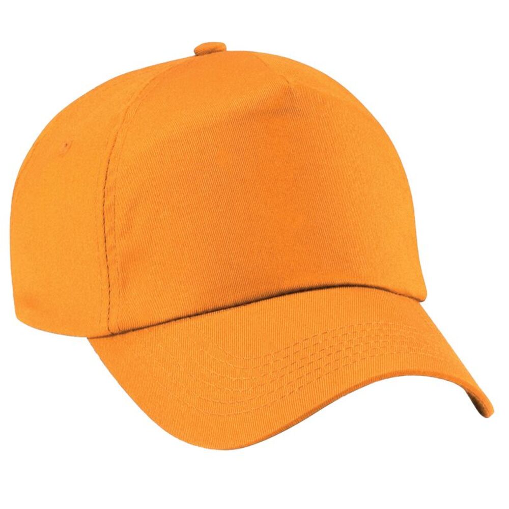Beechfield Unisex Plain Original 5 Panel Baseball Cap / Orange